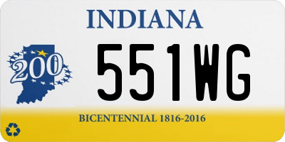 IN license plate 551WG