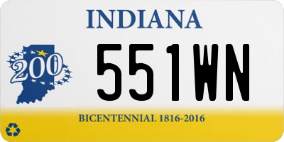 IN license plate 551WN