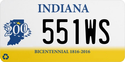 IN license plate 551WS