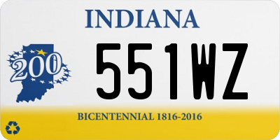 IN license plate 551WZ