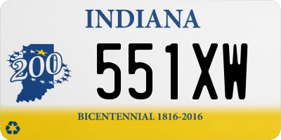 IN license plate 551XW