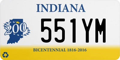 IN license plate 551YM