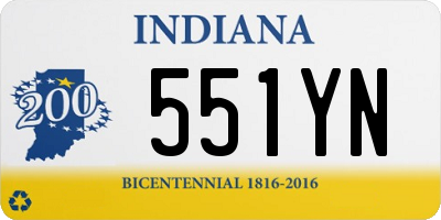 IN license plate 551YN