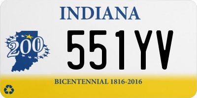 IN license plate 551YV