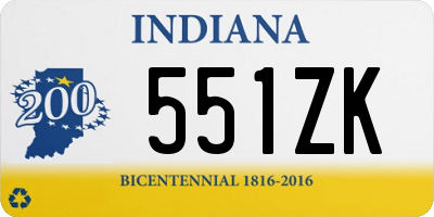 IN license plate 551ZK