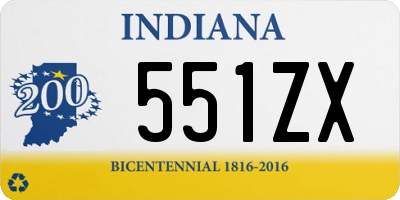 IN license plate 551ZX