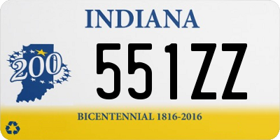 IN license plate 551ZZ