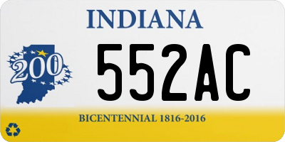 IN license plate 552AC