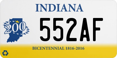 IN license plate 552AF