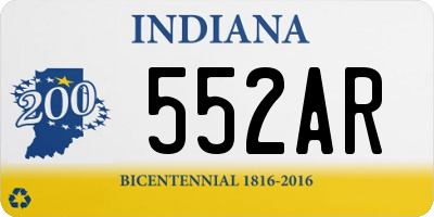 IN license plate 552AR