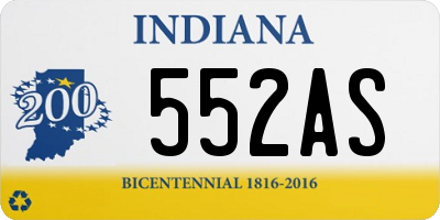 IN license plate 552AS