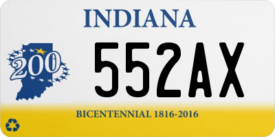 IN license plate 552AX