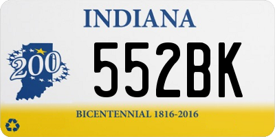 IN license plate 552BK