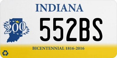 IN license plate 552BS