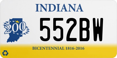 IN license plate 552BW