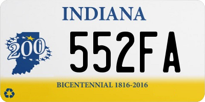 IN license plate 552FA