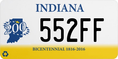 IN license plate 552FF