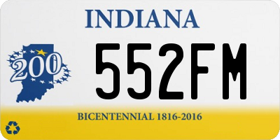 IN license plate 552FM