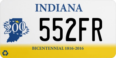 IN license plate 552FR