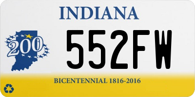 IN license plate 552FW