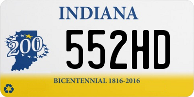 IN license plate 552HD