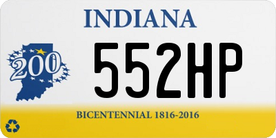 IN license plate 552HP