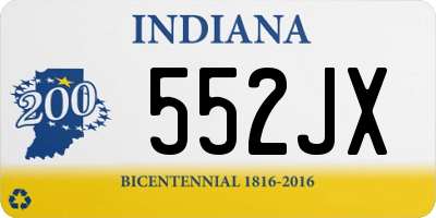 IN license plate 552JX