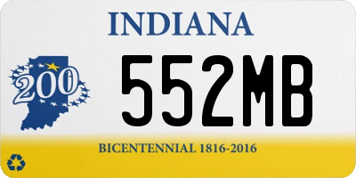 IN license plate 552MB