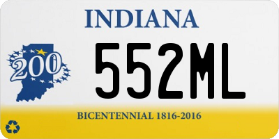 IN license plate 552ML