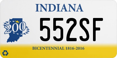 IN license plate 552SF