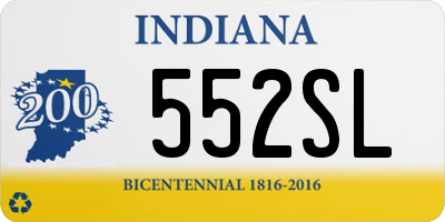 IN license plate 552SL