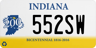 IN license plate 552SW