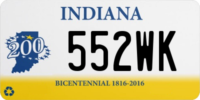 IN license plate 552WK