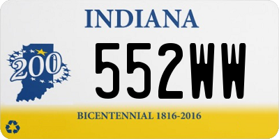 IN license plate 552WW