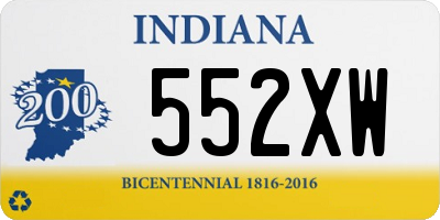 IN license plate 552XW