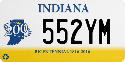 IN license plate 552YM