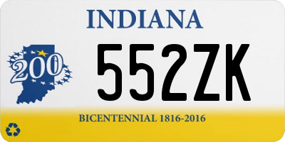 IN license plate 552ZK