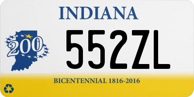 IN license plate 552ZL