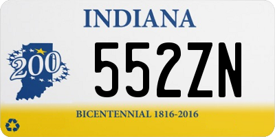 IN license plate 552ZN