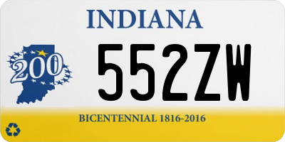 IN license plate 552ZW