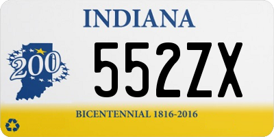 IN license plate 552ZX