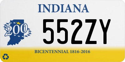 IN license plate 552ZY