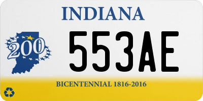 IN license plate 553AE