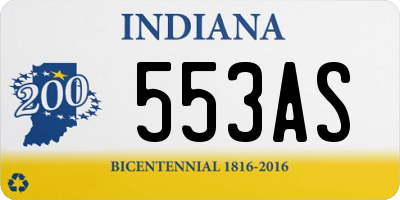 IN license plate 553AS