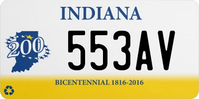 IN license plate 553AV