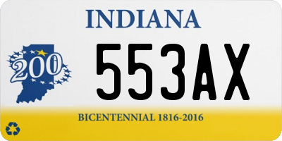 IN license plate 553AX