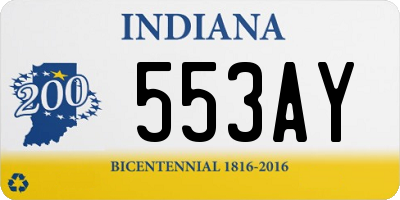 IN license plate 553AY