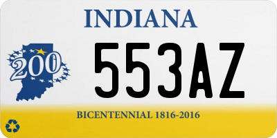 IN license plate 553AZ