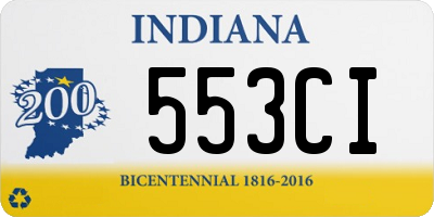 IN license plate 553CI