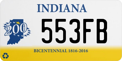 IN license plate 553FB